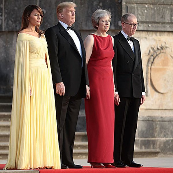«Красавица и чудовище»: в Сети высмеяли платье Меланьи Трамп на приёме в Лондоне