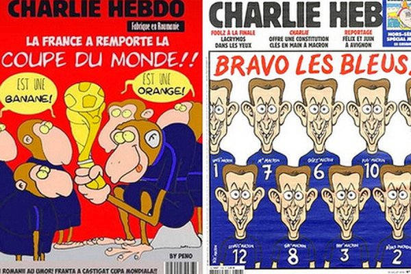 Опубликован оригинал карикатуры Charlie Hedbo на победителей ЧМ-2018