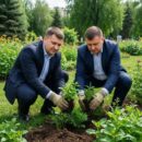 Озеленение Братского сада в Астрахани: депутаты приняли участие в благоустройстве